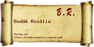 Bodák Rozália névjegykártya